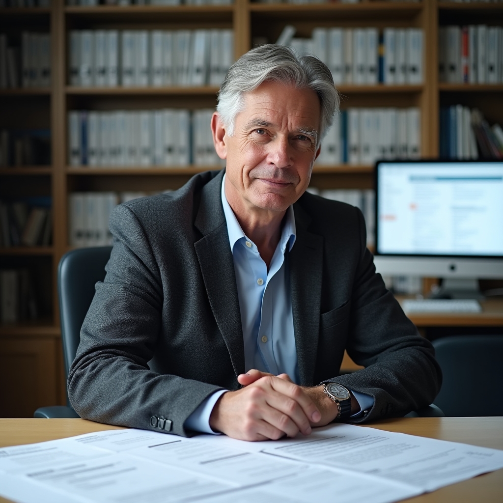 Course instructor reviewing structured lesson plan materials at a desk